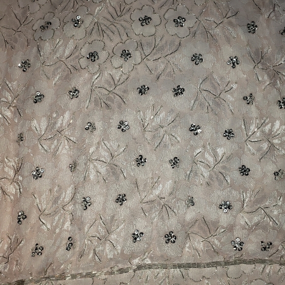 Vtg Judith Ann Plus Pink Dress Sz 2X 18-20 Floral Bead Sequin Drop Waist Flapper - Picture 11 of 16